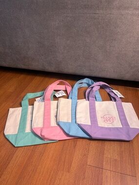 Trader Joe’s Pastel Mini Canvas Tote Bag - Lavender, Blue, Pink, Mint